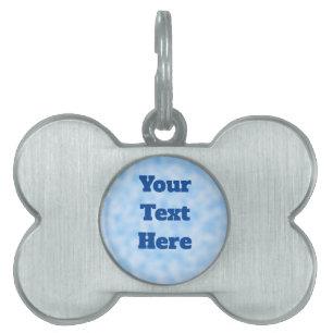 Blue Cloud Bone Shaped Pet Tag