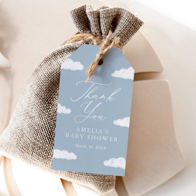 Blue Cloud Nine Baby Shower Favour Tag (Creator Uploaded)