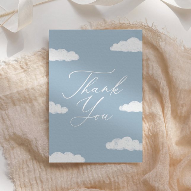 Blue Cloud Nine Baby Shower Thank You Card (Creator Uploaded)