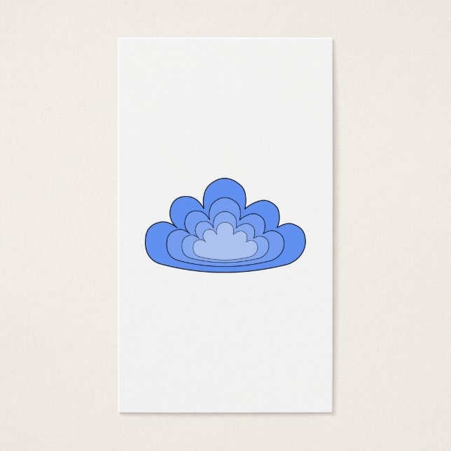 Blue Cloud on White Background. (Front)
