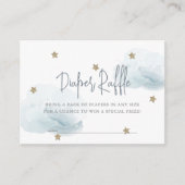 Blue Cloud & Star Baby Shower Diaper Raffle Ticket Enclosure Card (Front)