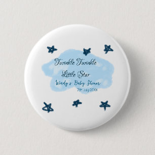 Blue clouds twinkle Twinkle Little Star baby showe 6 Cm Round Badge