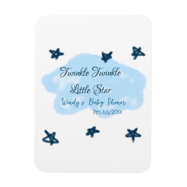 Blue clouds twinkle Twinkle Little Star baby showe Magnet (Vertical)