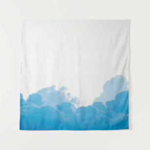BLUE CLOUDS UNDER WHITE SKY TAPESTRY