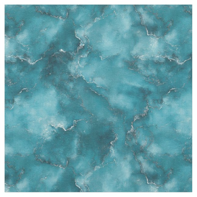 Blue Cloudy Marble Fabric (Close Up)