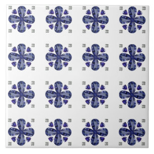 Blue Clover Ceramic Tile