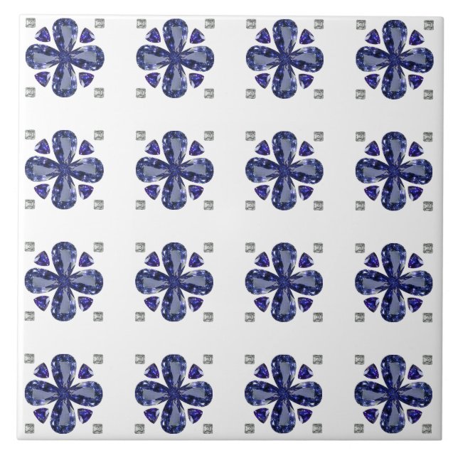 Blue Clover Ceramic Tile (Front)