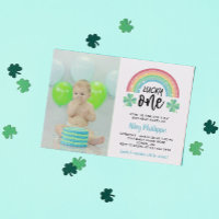 Blue Clover Rainbow Lucky One Photo 1st Birthday