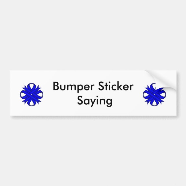 Blue Clover Ribbon by Kenneth Yoncich Bumper Sticker (Front)