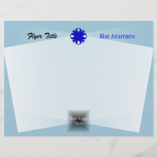 Blue Clover Ribbon Template by Kenneth Yoncich Flyer