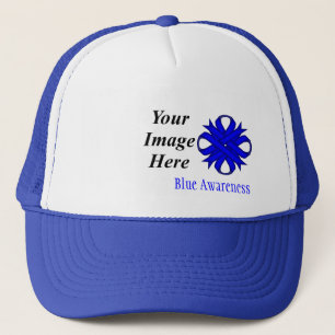 Blue Clover Ribbon Template by Kenneth Yoncich Trucker Hat