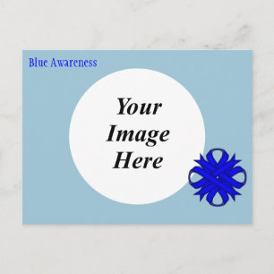 Blue Clover Ribbon Tmpl by Kenneth Yoncich Postcard