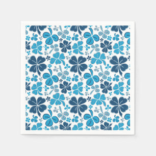 Blue Clover Shamrock Pattern St. Patrick`s Day Napkin
