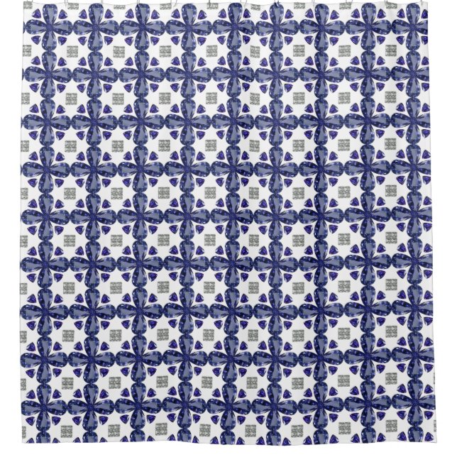 Blue Clover Shower Curtain (Front)
