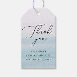 Blue Coastal Bridal Shower Beach Thank You Favou Gift Tags