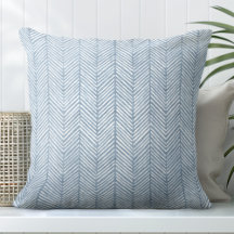 Blue Coastal Chevron Throw Pillow