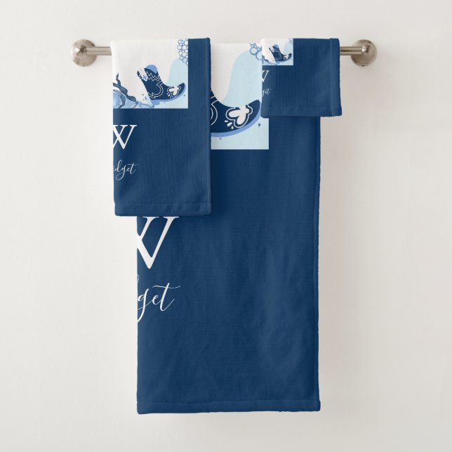 blue coastal cowgirl  bath towel set (Insitu)