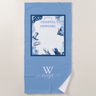 blue coastal cowgirl beach towel