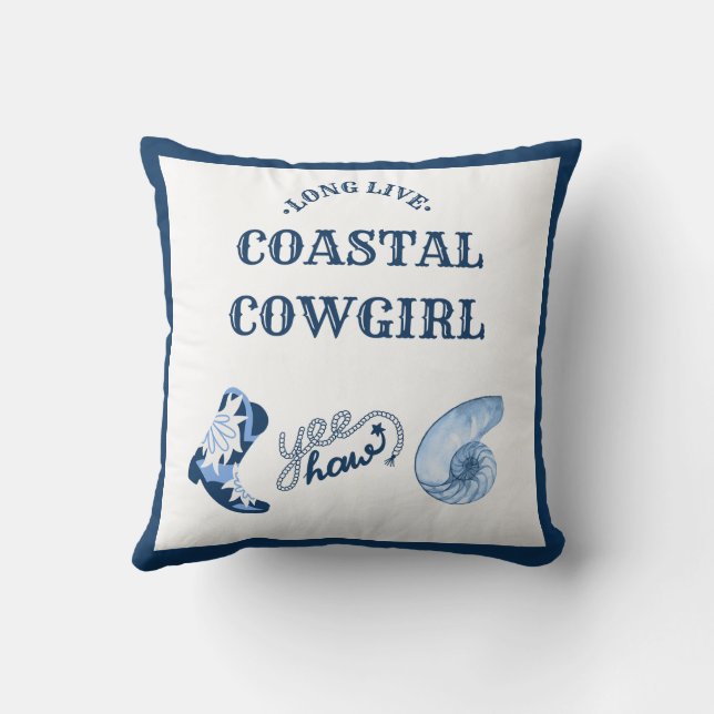 blue coastal cowgirl  cushion (Back)
