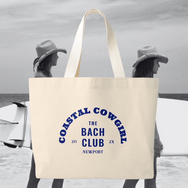 Blue Coastal Cowgirl The Bach Club Large Tote Bag (Creator Uploaded)