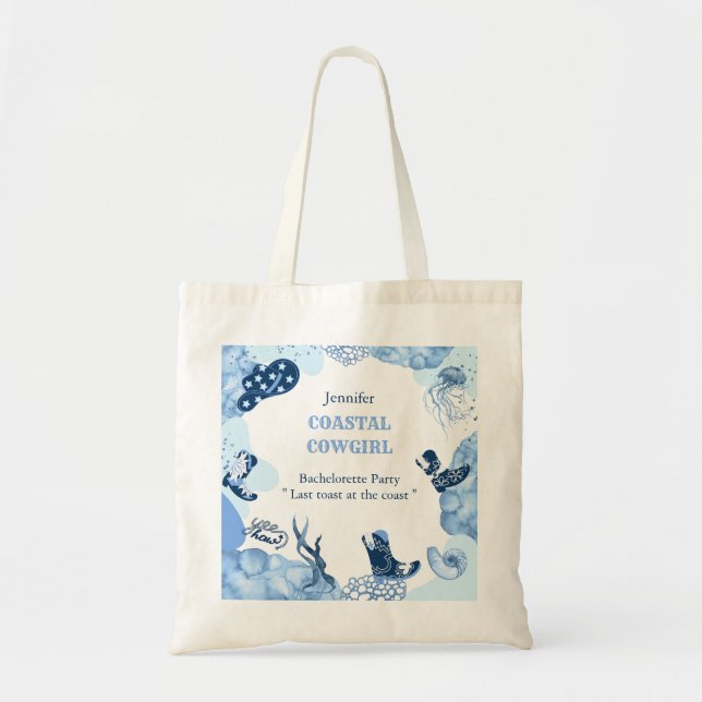 blue coastal cowgirl tote bag (Front)