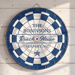 Blue Coastal Family Beach House Dartboard