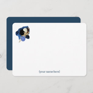 Blue coastal floral Japandi all occasion blank Card