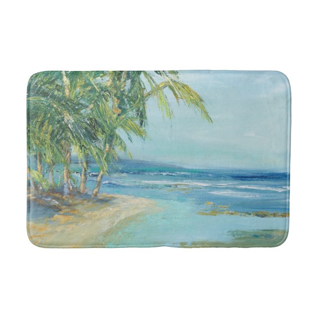 Blue Coastal Lagoon Bath Mat (Front)