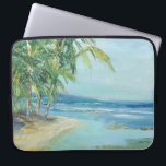 Blue Coastal Lagoon Laptop Sleeve<br><div class="desc">"Blue Coastal Lagoon" by Suzanne Wilkins. Features a serene beach with tropical trees.</div>
