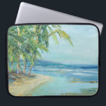 Blue Coastal Lagoon Laptop Sleeve<br><div class="desc">"Blue Coastal Lagoon" by Suzanne Wilkins. Features a serene beach with tropical trees.</div>