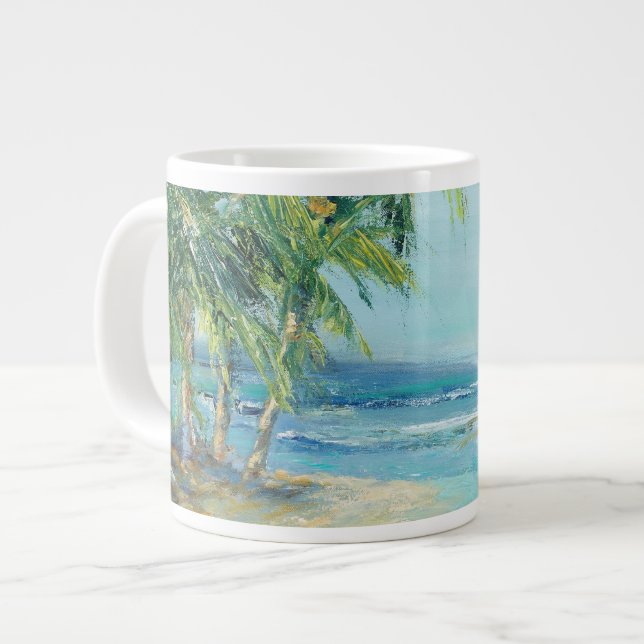 Blue Coastal Lagoon Large Coffee Mug (Front Left)