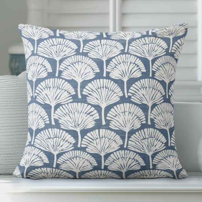 Blue Coastal Pattern Throw Pillow (Creator Uploaded)