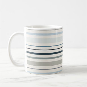 Blue Coastal Stripes Coffee Mug