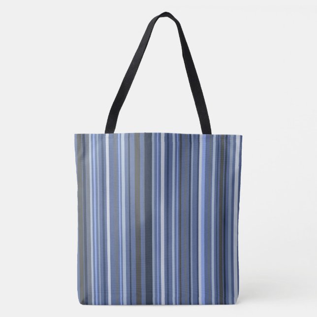 Blue Coastal stripes Tote Bag (Front)