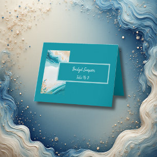 blue coastal vibe Folded Thank You Card