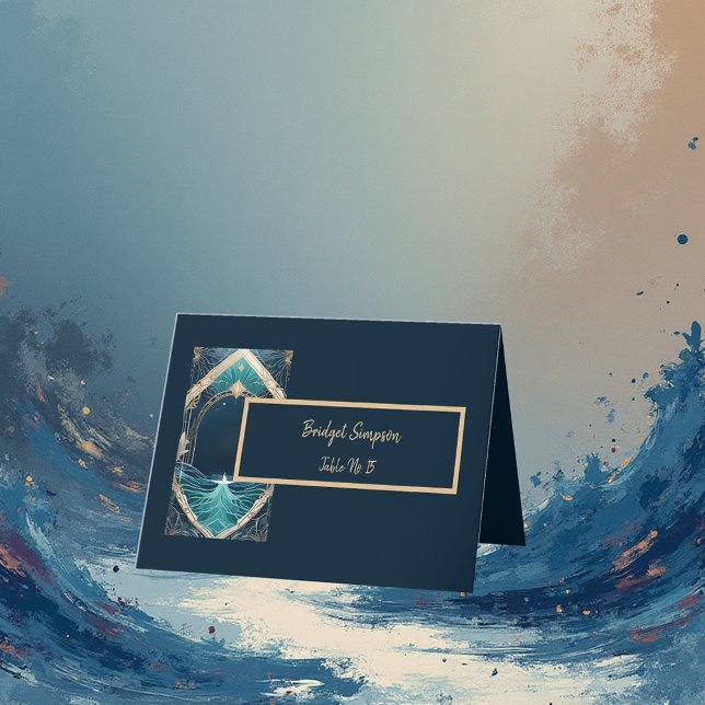 blue coastal vibe Folded Thank You Card (Creator Uploaded)