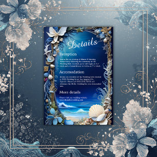 blue coastal vibe wedding enclosure card