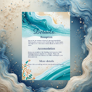 blue coastal vibe wedding enclosure card