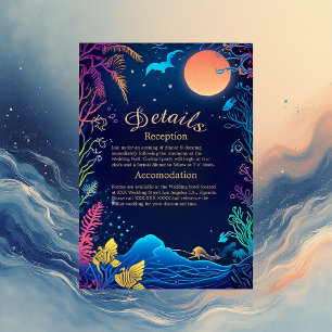 blue coastal vibe wedding enclosure card