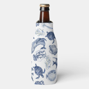 Blue Coastal Wedding Bottle Cooler