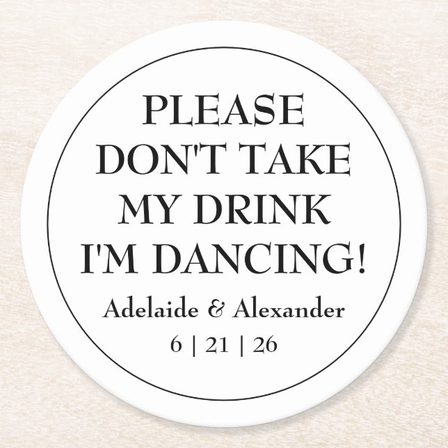 Blue Coastal Wedding Round Paper Coaster (Front)