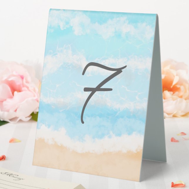 Blue Coastal Wedding  Table Numbers and Names (In SItu (Wedding))