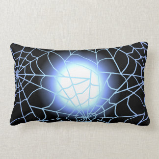 Blue Cobwebs Against a Full Moon Lumbar Cushion