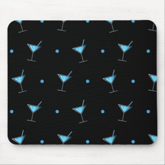 Blue Cocktail Martini Glass Mouse Pad