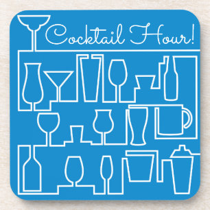 Blue cocktail party coaster