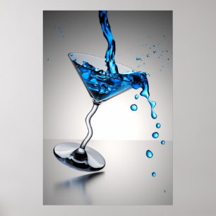 blue cocktail poster