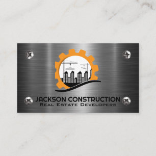 Blue Collar Construction Builder Properties Business Card