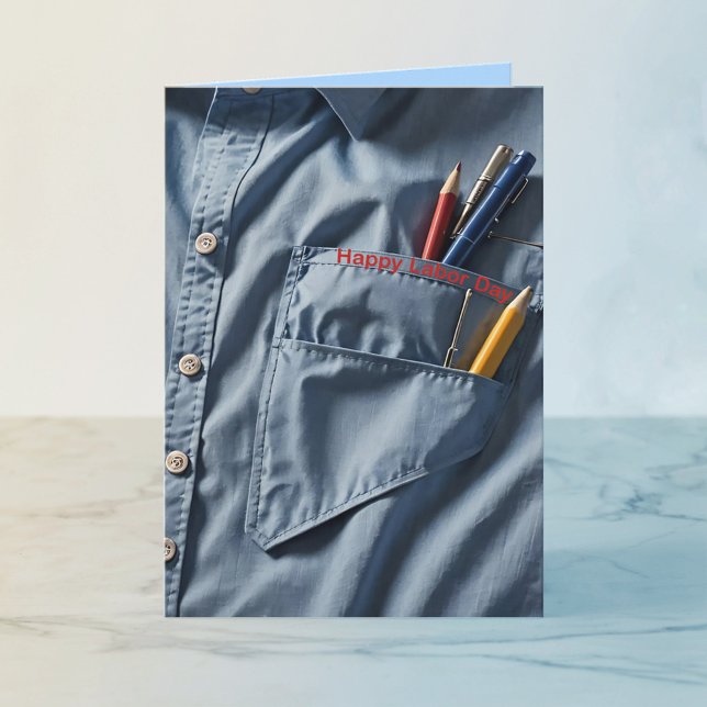 Blue Collar Labour Day  Holiday Card (Creator Uploaded)