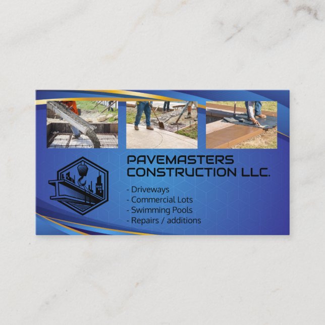 Blue Collar Workers | General Contractor Business Card (Front)