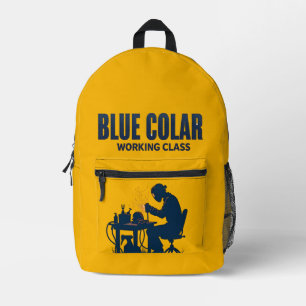 Blue Collar Working Class Welding Pride Printed Backpack